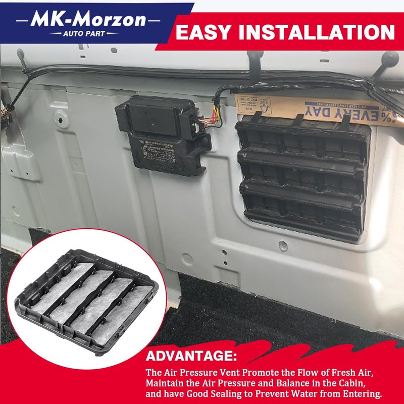 MK-Morzon Body Side Aperture Exhauster Cab Vents Compatible with Jeep Dodge Ram 1500 2500 3500 Cab Rear Air Pressure Cabin Vents Replaces# 68323649AB (2Pcs) - Image 5